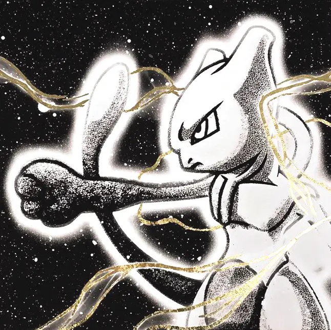 Shining Mewtwo – 30 x 30 cm