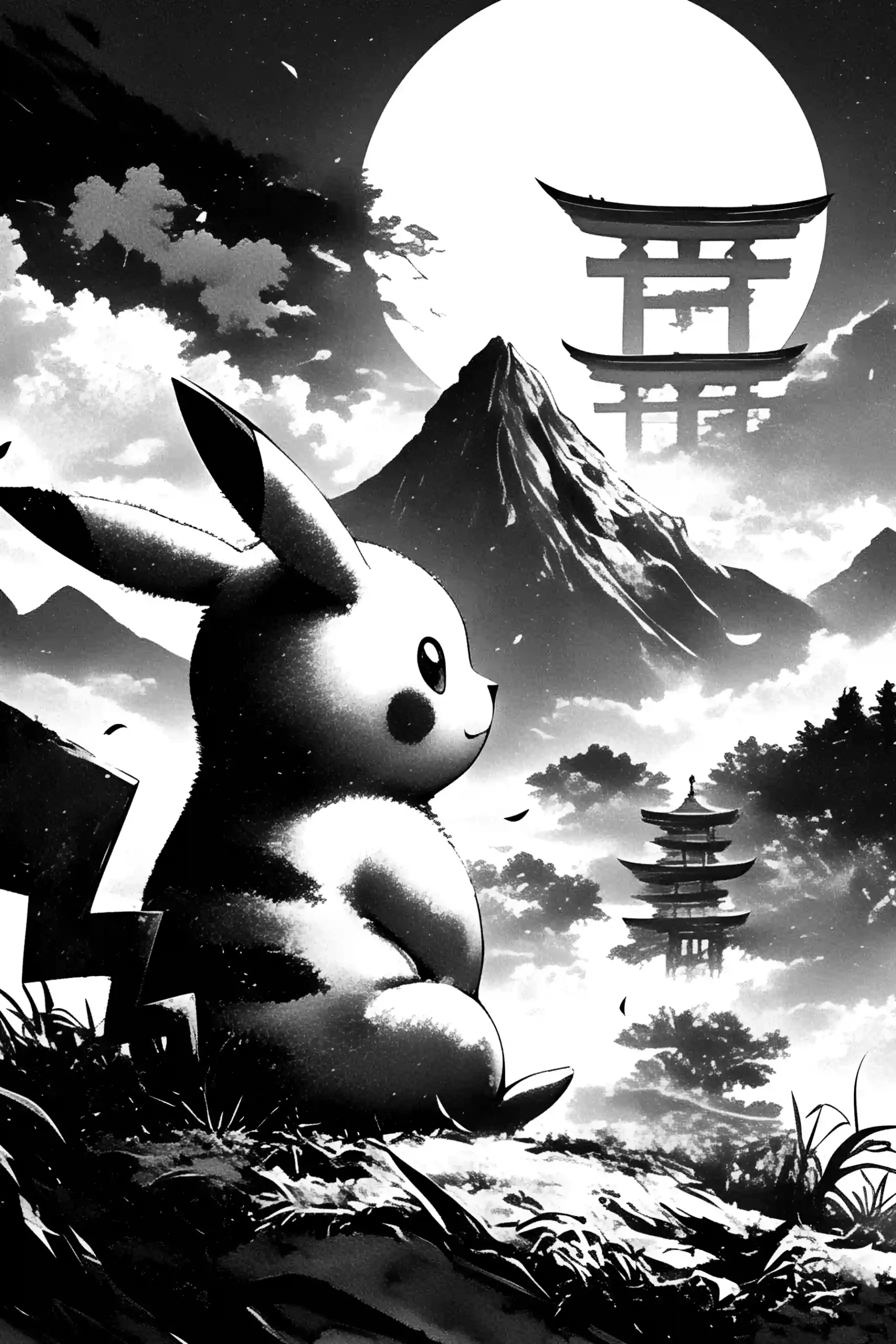 Pikachu Tempio – 30 x 40 cm - immagine 2