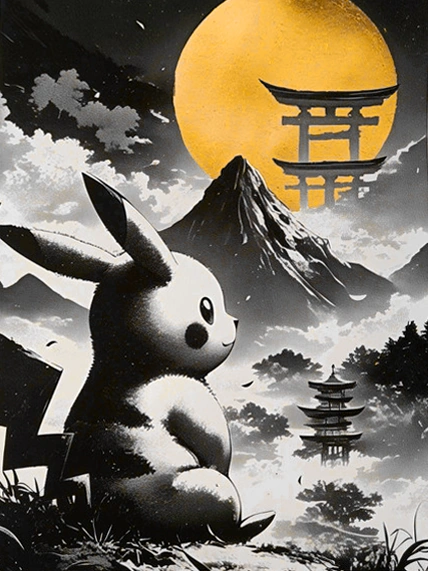 Pikachu Tempio – 30 x 40 cm